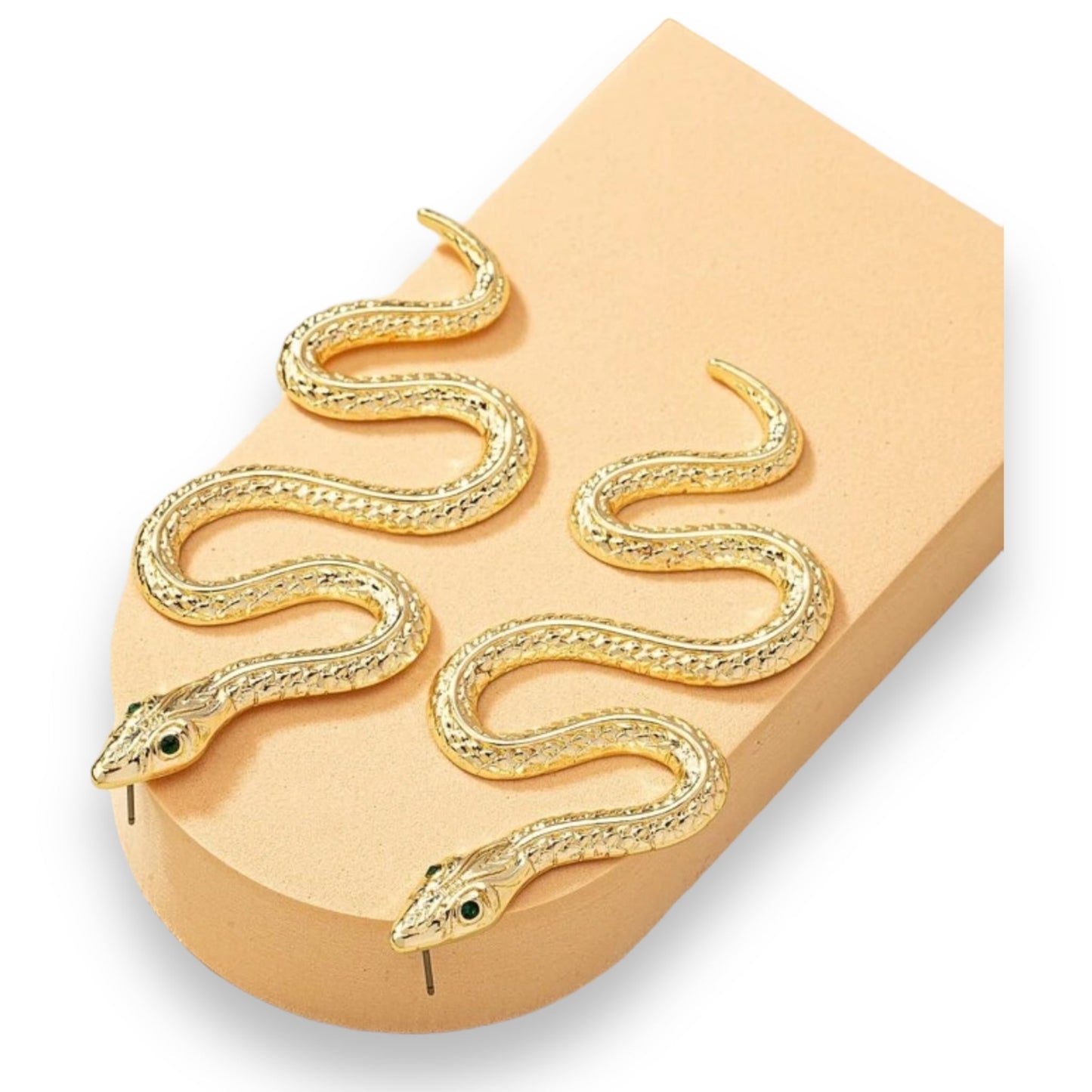 Gouden Slang Oorbellen - 8.4 cm