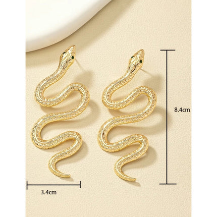 Gouden Slang Oorbellen - 8.4 cm