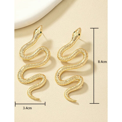 Gouden Slang Oorbellen - 8.4 cm