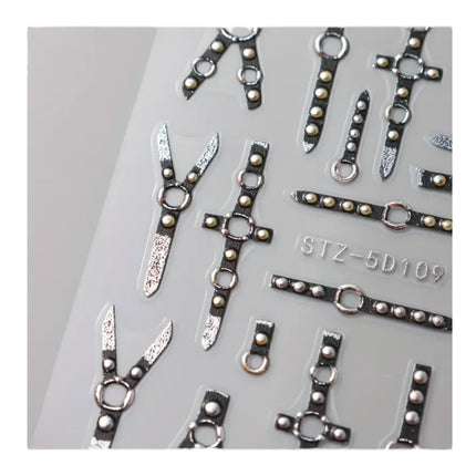 Nail Stickers Bondage – Zwarte Lederlook Bondage met Metaalaccenten