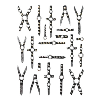 Nail Stickers Bondage – Zwarte Lederlook Bondage met Metaalaccenten