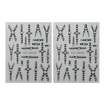 Nail Stickers Bondage – Zwarte Lederlook Bondage met Metaalaccenten