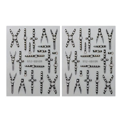 Nail Stickers Bondage – Zwarte Lederlook Bondage met Metaalaccenten