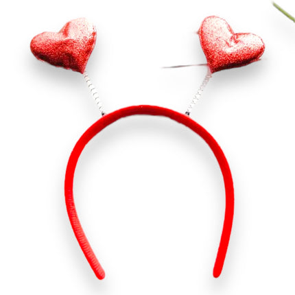 Tiara Hartjes Rood – Glitter Haarband voor Feest & Valentijn