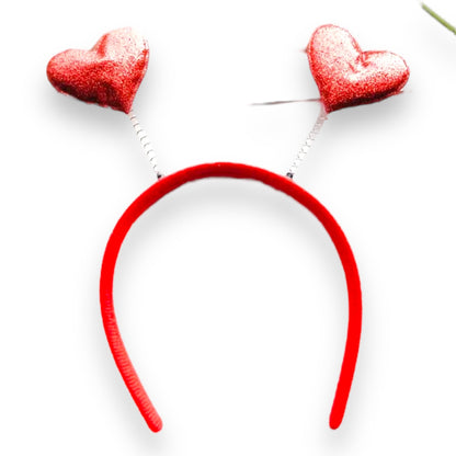 Tiara Hartjes Rood – Glitter Haarband voor Feest & Valentijn