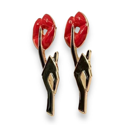 Lippen met Hand Oorbellen - "Sssst, Wees Stil" - Gedurfde en Stijlvolle Sieraden