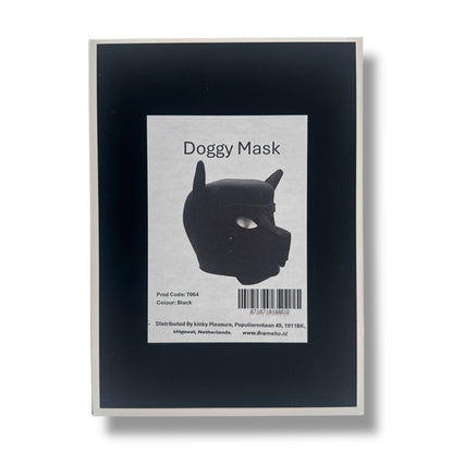 Pup Play Masker – Volledig Zwart Neopreen | Puppy Hood met Afneembare Snuit