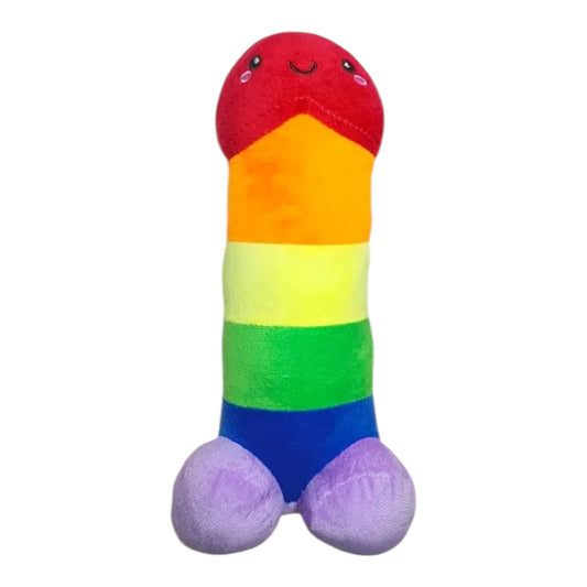 Pluche Regenboog Penis – 30 cm Knuffel met Lachgezicht