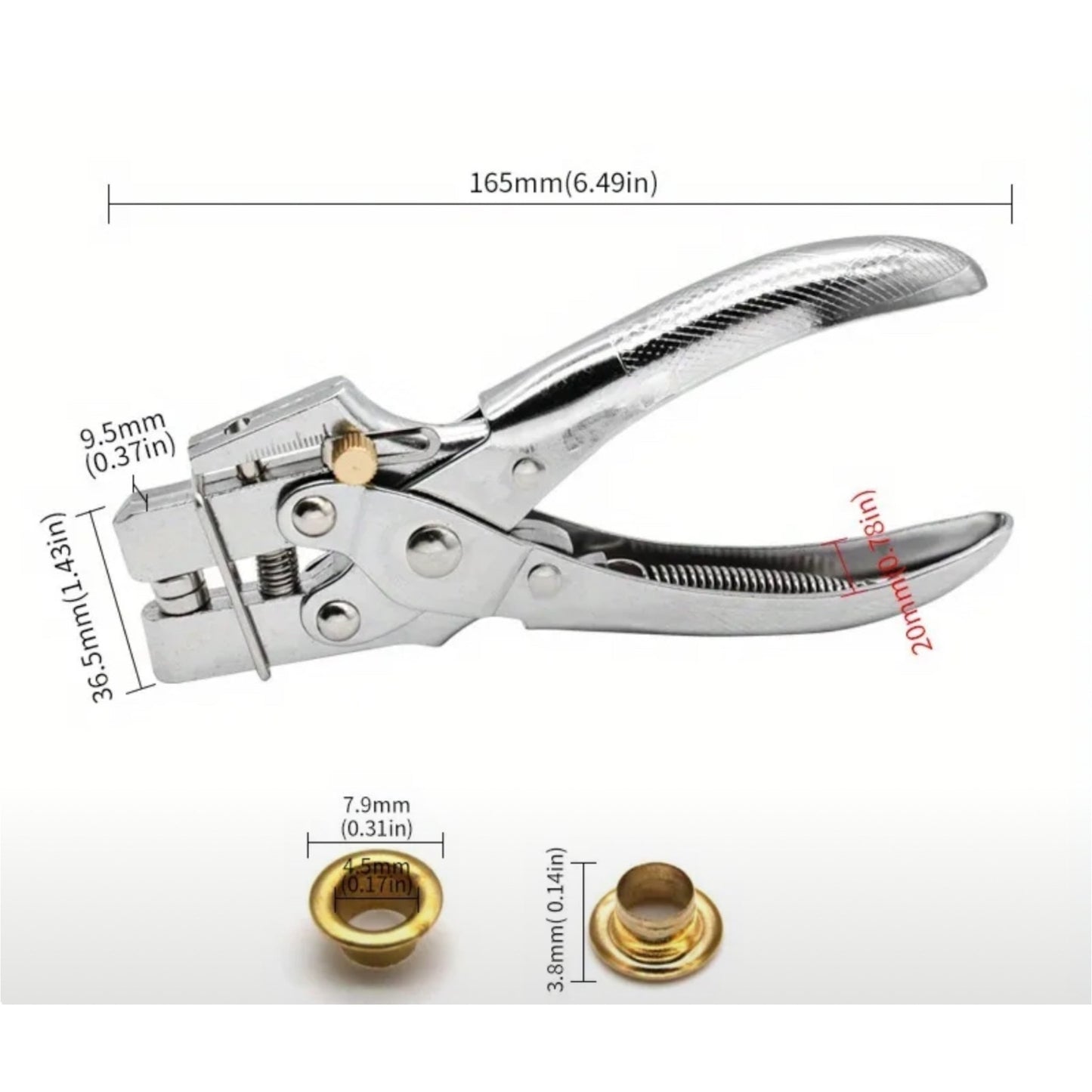 Klinknageltang - Eyelet Plier 5 mm - Inclusief 100 Stuks Klinknagels