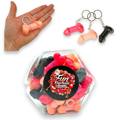 Penis Sleutelhangers in Pot - 48 stuks