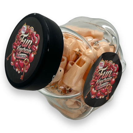 Grappige Sleutelhanger Penis Fluitjes - 45 Stuks - Voor Feestjes en Plezier - In Glazen Pot