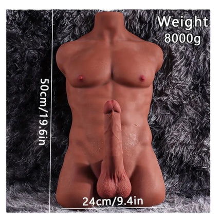 Realistische Torso Sekspop – Donkere Huid – Unisex Design met Borsten en Dildo