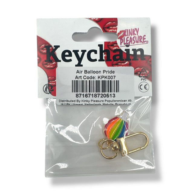Regenboog Luchtballon Sleutelhanger – Pride Clip Hanger (Metaal)