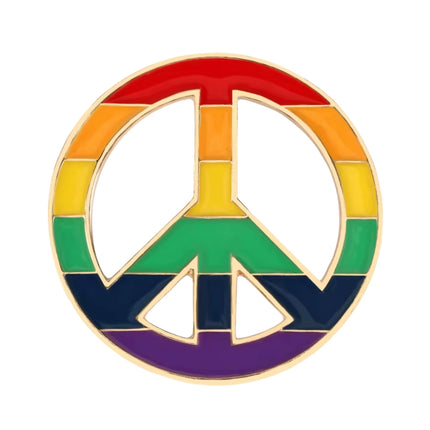 Regenboog Peace Teken Pin – Metalen Speldje Pride