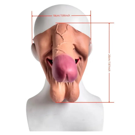 Piemelhoofd Masker – Grappig en Ondeugend Hoofddeksel
