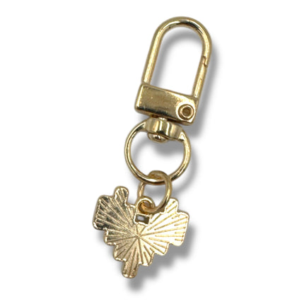 Pride Hart Sleutelhanger – Gekleurde Strepen met Goudkleurige Clip