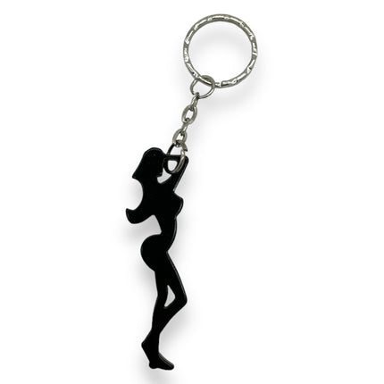 Sexy Flesopener Sleutelhanger – Zwart