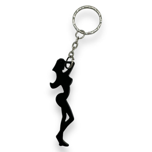 Sexy Flesopener Sleutelhanger – Zwart