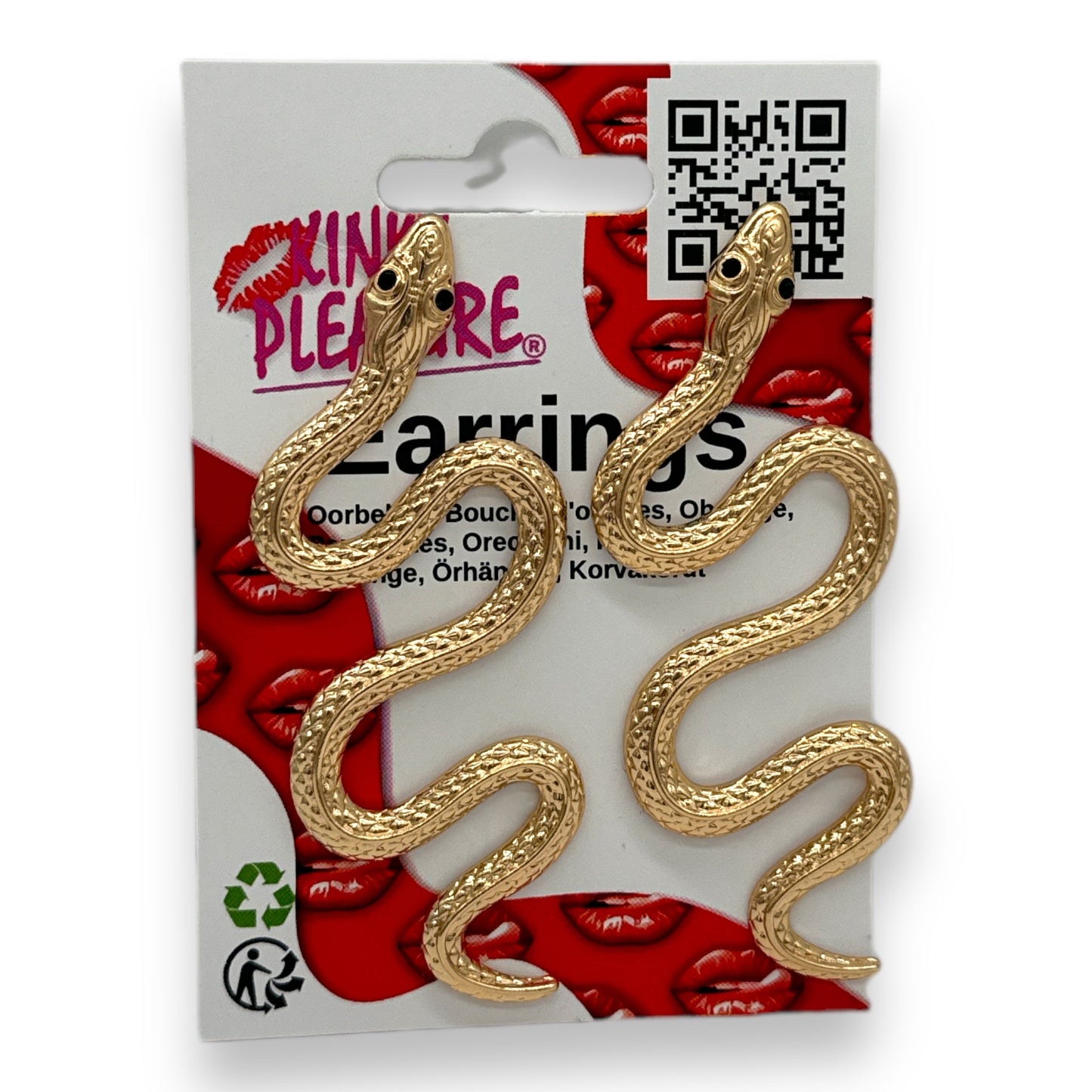 Gouden Slang Oorbellen - 8.4 cm