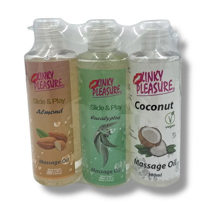 Massageolie Set – Almond, Coconut & Eucalyptus – 3x100ml