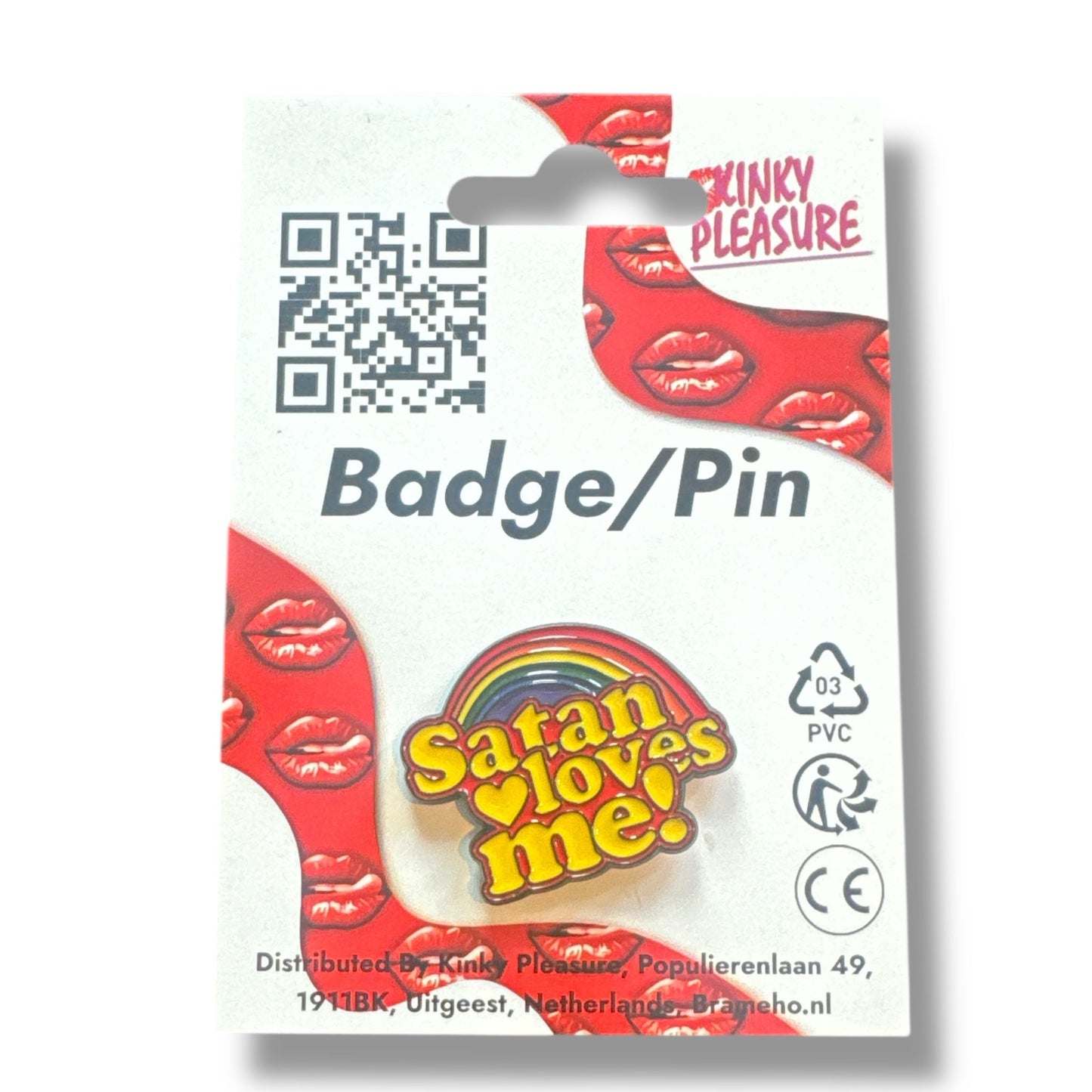 Satan Loves Me Pin – Regenboog Emaille Speldje