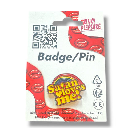 Satan Loves Me Pin – Regenboog Emaille Speldje