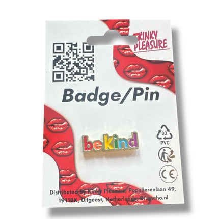 Be Kind Regenboog Pin – Positieve Speld met LGBTQ+ Pride Kleuren