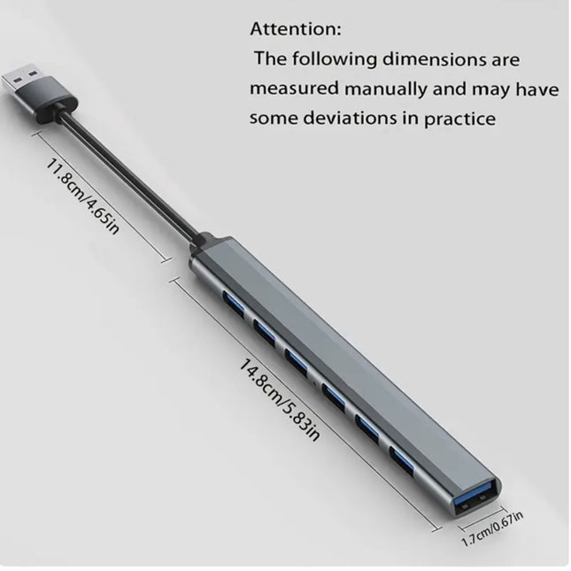 Aluminium USB 3.0 Hub met 7 Poorten – Supersnelle Dataoverdracht