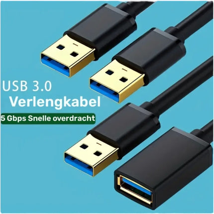 USB 3.0 Verlengkabel 2 Meter – Mannetje naar Vrouwtje