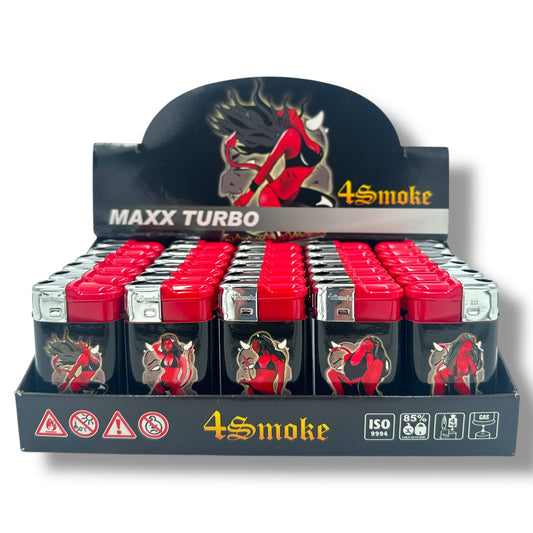 4Smoke Maxx Turbo Aanstekers – 30 Stuks – Devil Design