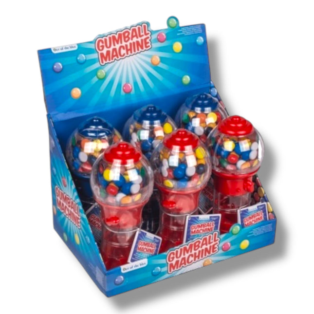 Mini Kauwgomballen Automaat 6 Stuks – Rood & Blauw | Snoepautomaat met Displayverpakking