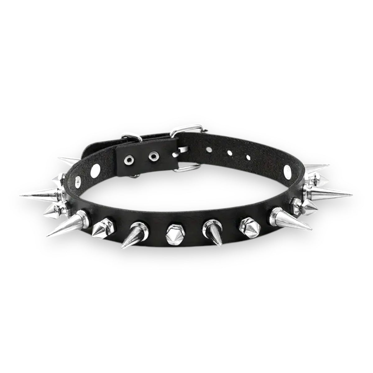 Punk Spike Choker van Imitatieleer met Spikes