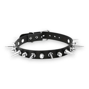 Punk Spike Choker van Imitatieleer met Spikes