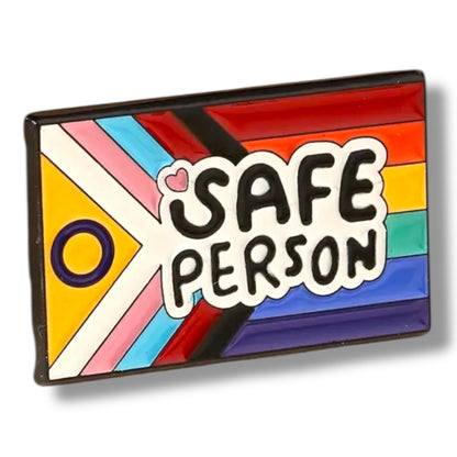 Safe Person Pin – Inclusieve Speld met Progress Pride Vlag