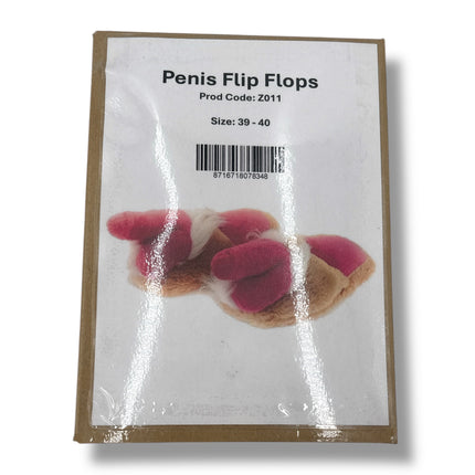 Penis Slippers – Pluche Flip-Flops met Piemelvorm – Maat 39-40