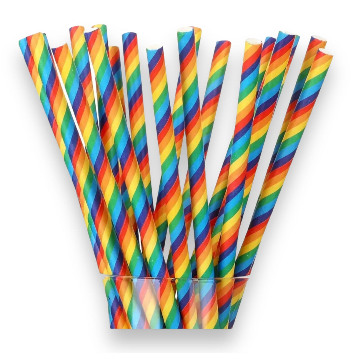 Papierstrohhalme Regenbogen - 20 Stück