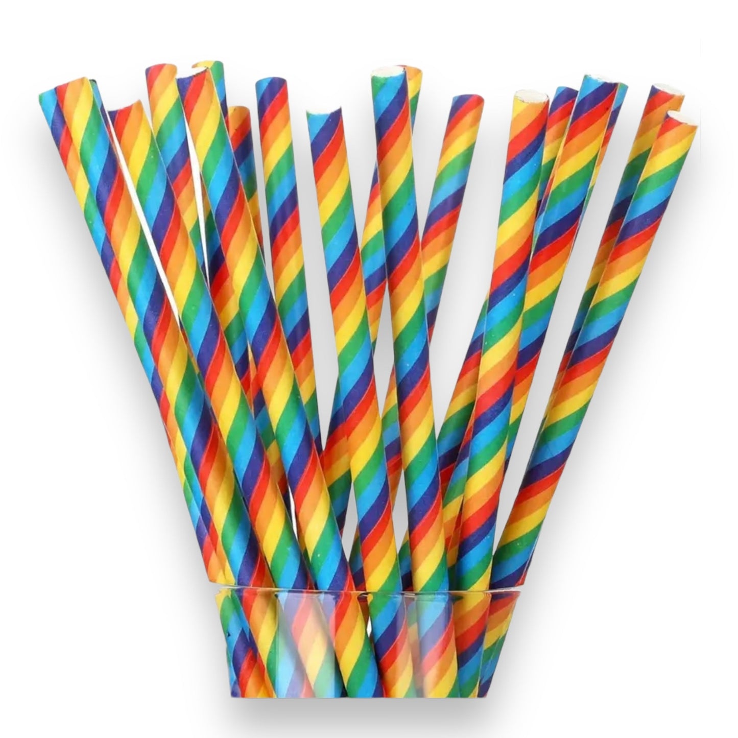 Regenboogkleurige Papieren Rietjes - 20 Stuks - 200x50mm