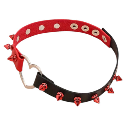 Stoere Choker met Hart en Spikes – Statement Accessoire