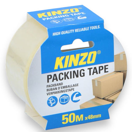 KINZO Verpakkingstape - 50 Meter x 48mm | Sterke Tape voor Verpakken en Verzenden
