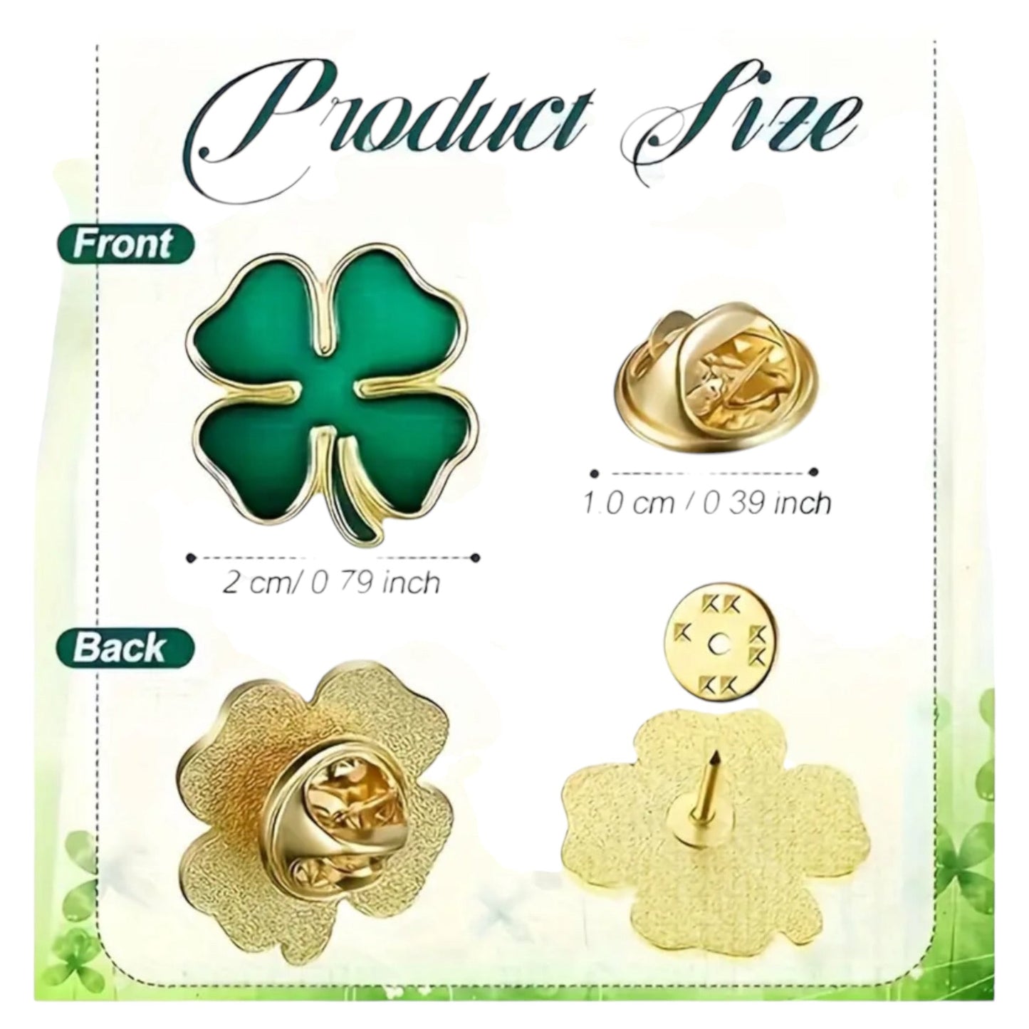Kleine Groene Geluksbloem Brosche - Unieke Badge voor Collectors en Liefhebbers