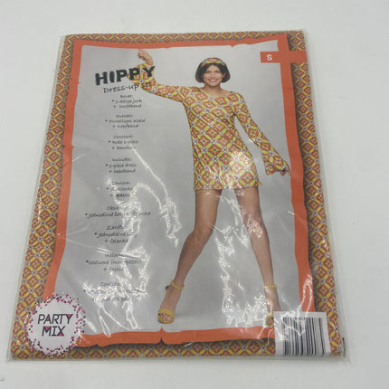 Hippy Jurk Kostuum Vrouwen – Retro Verkleedjurk met Hoofdband (Maat S, M, L)