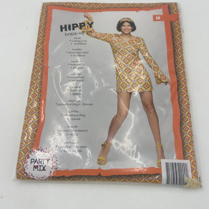 Hippy Jurk Kostuum Vrouwen – Retro Verkleedjurk met Hoofdband (Maat S, M, L)