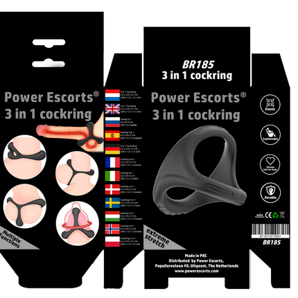 3-in-1 Cockring – Erectiesteun, Ballenband & Perineum Stimulation