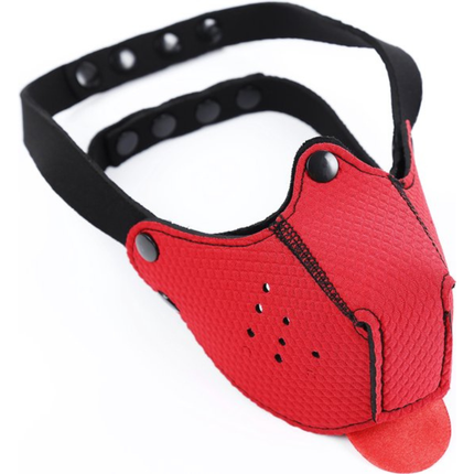Rood Puppy Play masker – Fetish pup masker met tong (18+)