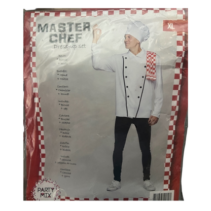 Master Chef Verkleedkostuum – Inclusief Blouse en Koksmuts – Maat M/ L/ XL/