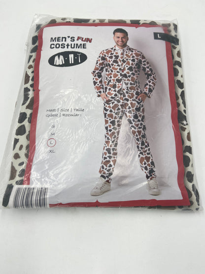 Heren Koeienprint Pak – Fun Kostuum met Jas, Broek en Stropdas – Maat S / M/ L