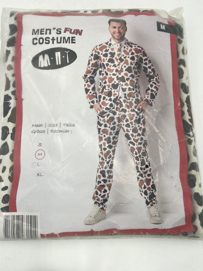 Heren Koeienprint Pak – Fun Kostuum met Jas, Broek en Stropdas – Maat S / M/ L