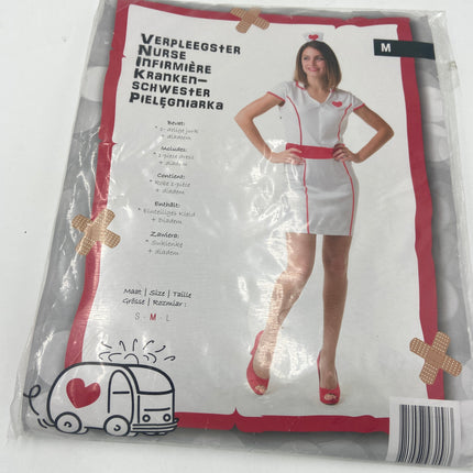 Sexy Verpleegster Kostuum met Diadeem – Maat S / M / L – Verkleedjurk voor Themafeest of Carnaval