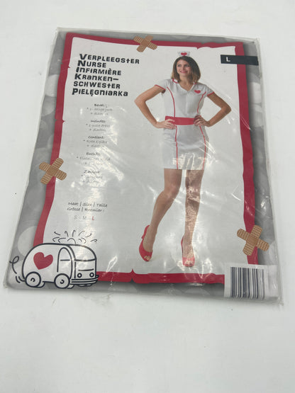 Sexy Verpleegster Kostuum met Diadeem – Maat S / M / L – Verkleedjurk voor Themafeest of Carnaval