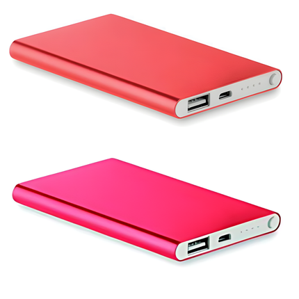 Powerbank 3000mAh Rood – Compacte Externe Oplader met USB